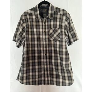 5.11 Tactical Mens Short Sleeve Plaid Button Up Shirt Black Grey‎ Large Utility
